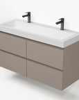 Bathroom furniture set Base Taupe with Deluxe Washbasin 120 cm with 2 tap holes