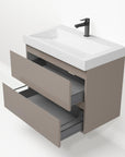 Bathroom furniture set Base Taupe with Deluxe washbasin 80 cm with tap hole