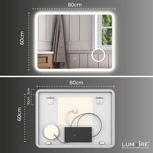 Slimme badkamerspiegel met verwarming en vergrotende spiegel