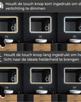 Badkamerspiegel rechthoekig afgeronde hoeken