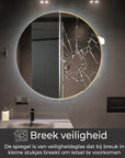 badkamerspiegel met veiligheidsglas