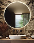 Grote ronde badkamerspiegel met indirecte verlichting
