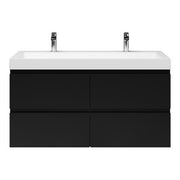 Bathroom furniture set Base Matt Black with Deluxe washbasin 120 cm with 2 tap holes