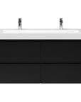 Bathroom furniture set Base Matt Black with Deluxe washbasin 120 cm with 2 tap holes