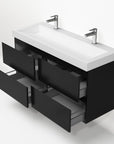 Bathroom furniture set Base Matt Black with Deluxe washbasin 120 cm with 2 tap holes