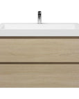 Badezimmermöbel-Set Base Light Oak mit Deluxe-Waschbecken 100 cm mit Hahnloch