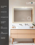 Badkamerspiegel met vergrootglas en anti-condens functie voor helder zicht