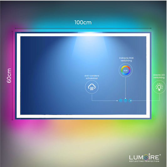badkamerspiegel met verlichting 100cm
