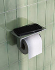 toiletrolhouder met planchet geborsteld rvs