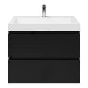 Bathroom furniture set Base Matt Black with Deluxe washbasin 80 cm with tap hole 