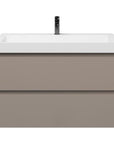 Badezimmermöbel-Set Base Taupe mit Deluxe-Waschbecken 100 cm mit Hahnloch 