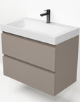 Badezimmermöbel-Set Base Taupe mit Deluxe-Waschbecken 80 cm mit Hahnloch 