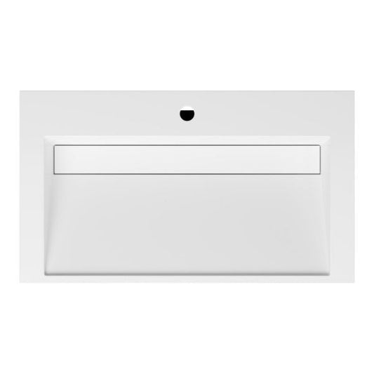 Badmeubelset Base Walnoot met Deluxe wastafel 80 cm met kraangat