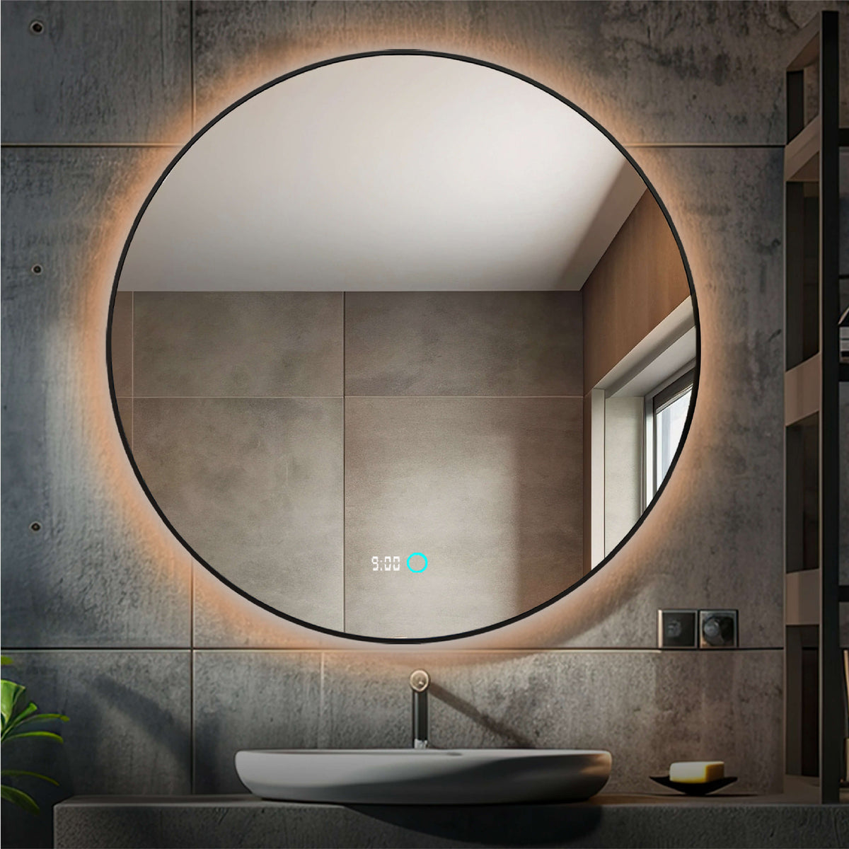 Multifunctionele badkamerspiegel met verlichting, verwarming en timer