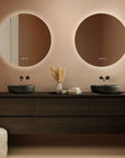 ronde badkamerspiegel 80 cm set