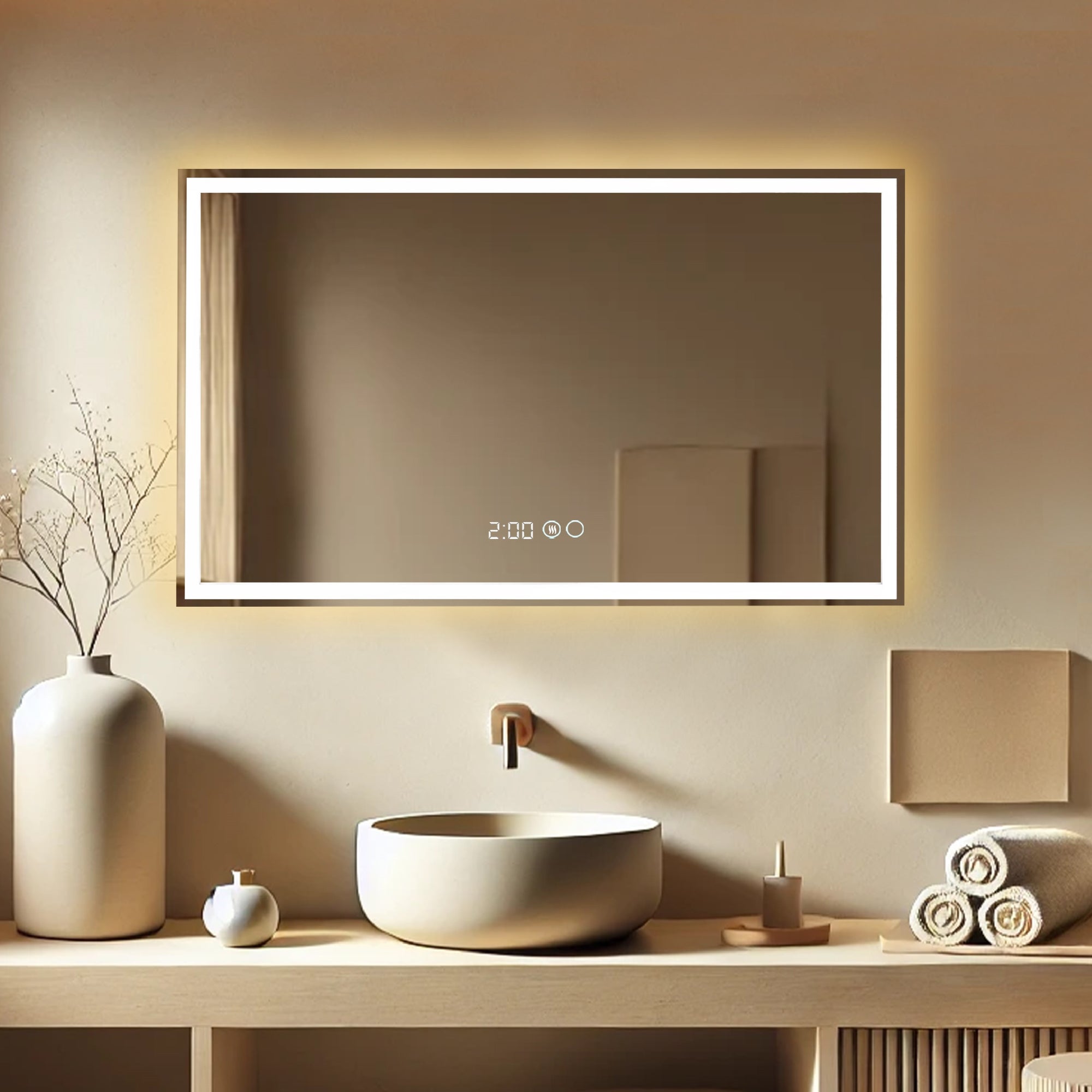 badkamerspiegel rechthoek 100cm 