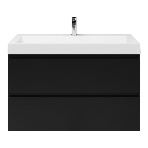 Bathroom furniture set Base Matt Black with Deluxe washbasin 100 cm with tap hole 