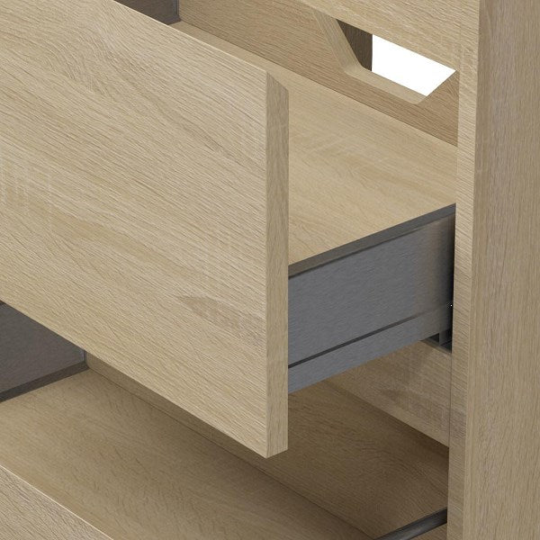 Badmeubelset Base Licht Eiken met Deluxe Wastafel 120 cm met 2 kraangaten