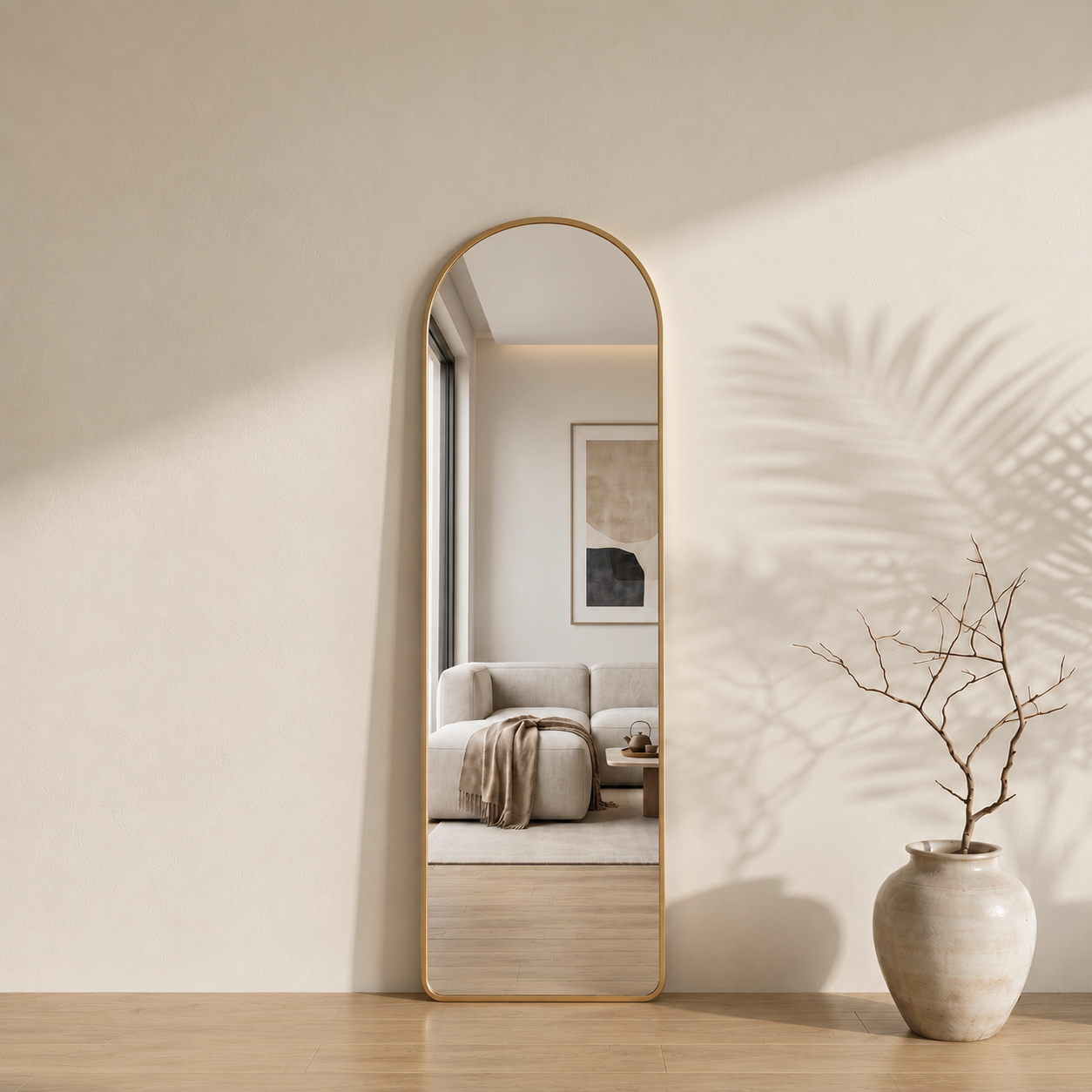Milano Passpiegel Goud 160x50 CM - Boogvormig