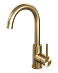 Waschtischarmatur, Aufputzmontage, gebogener Auslauf – Gold