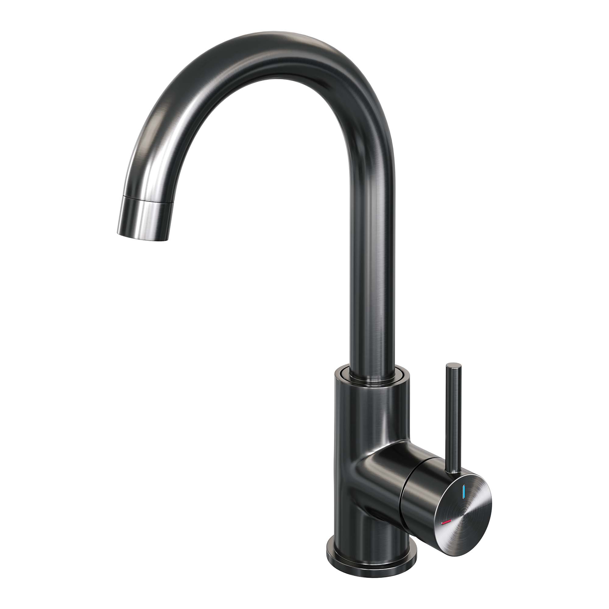 Basin tap, surface-mounted, curved spout - gunmetal