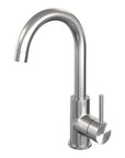 Waschtischarmatur, Aufputzmontage, gebogener Auslauf – Edelstahl