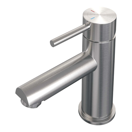 Surface-mounted washbasin tap - stainless steel
