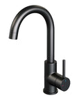 Waschtischarmatur, Aufputzmontage, gebogener Auslauf – mattschwarz
