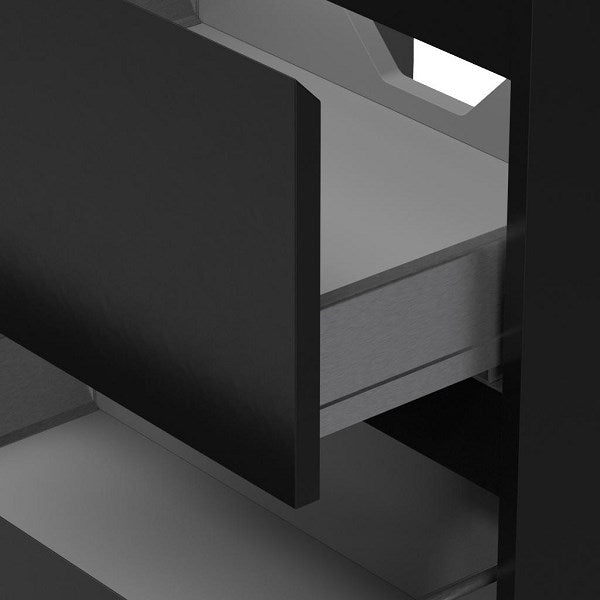 Bathroom furniture set Base Matt Black with Deluxe washbasin 120 cm with 2 tap holes 