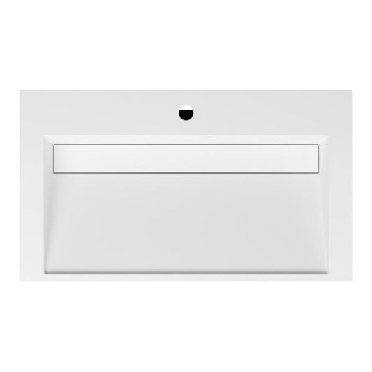 Badezimmermöbel-Set Base Taupe mit Deluxe-Waschbecken 80 cm mit Hahnloch 