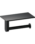 toiletrolhouder met planchet mat zwart rvs