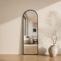 Milano Passpiegel Zwart 160x50 CM - Boogvormig